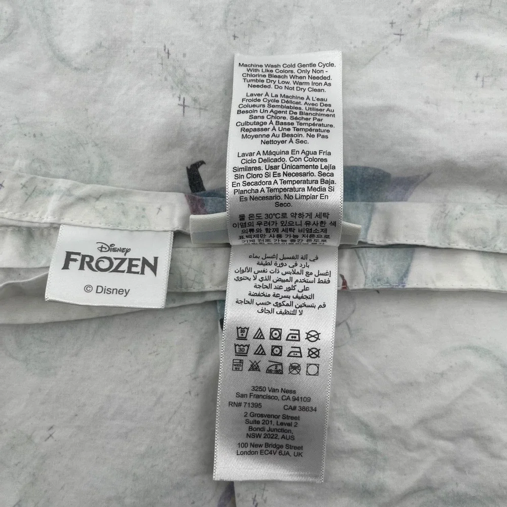 Pottery Barn Kids Disney Frozen Girls Queen White Organic Cotton Elsa Anna Sheet